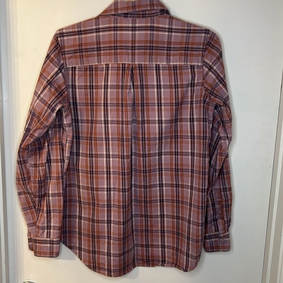 REI Co-Op Long Sleeve Shirt Size Sm Flannel Purple/Lavender Plaid Organic Cotton - Picture 2 of 8
